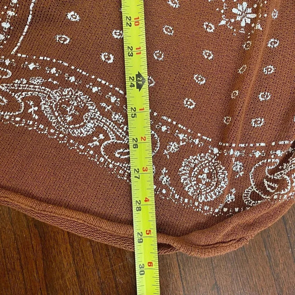 Free People Women's Top Small Brown Tunic SLeeveless Tie Back Bandana - Picture 10 of 14